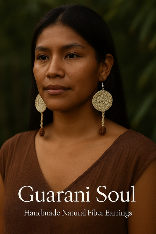 Handwoven Karaguata Earrings – Indigenous Guaraní Craft from Paraguay